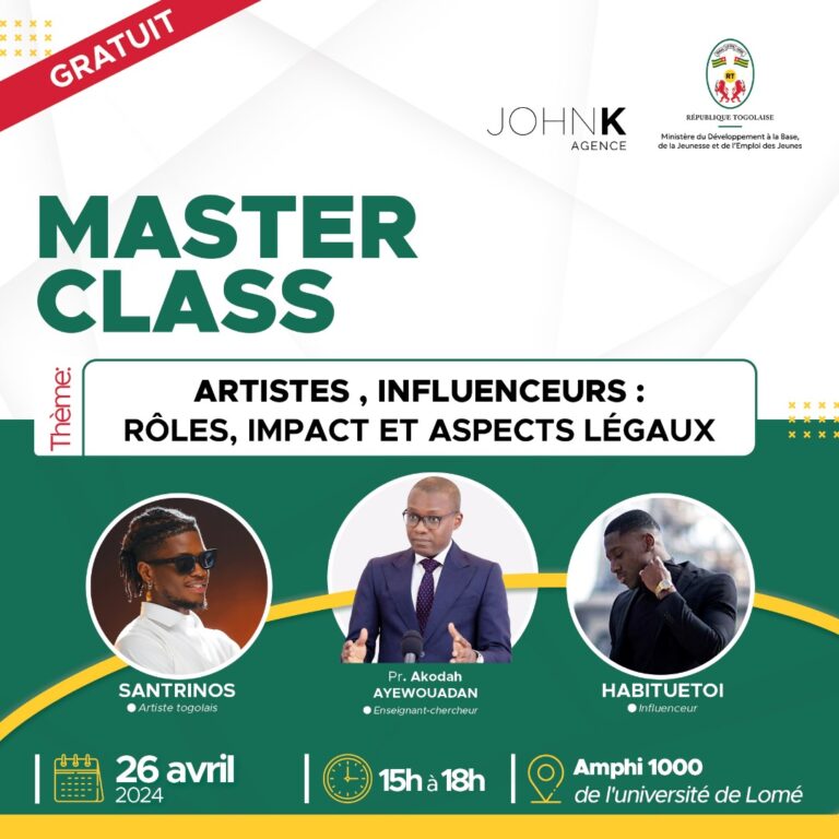 Un Master Class exceptionnel à l’endroit des influenceurs ce 26 avril à Lomé