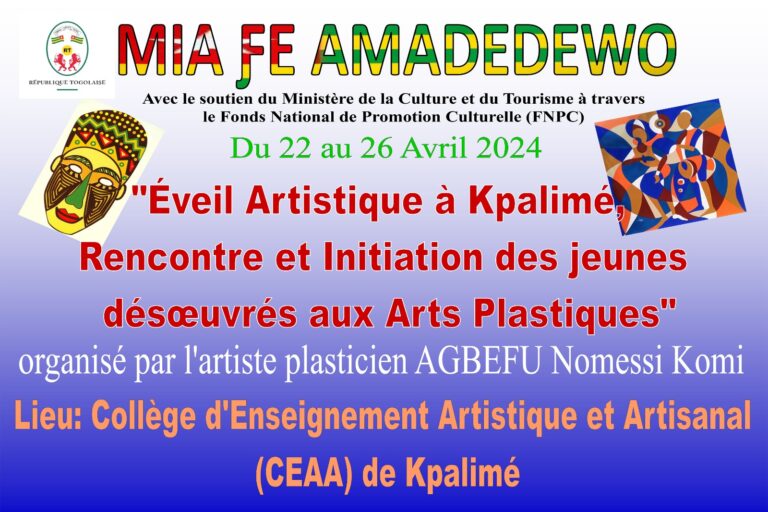 Eveil artistique en art plastique pour la jeunesse de Kpalime à l’enseignement artistique etartisanal