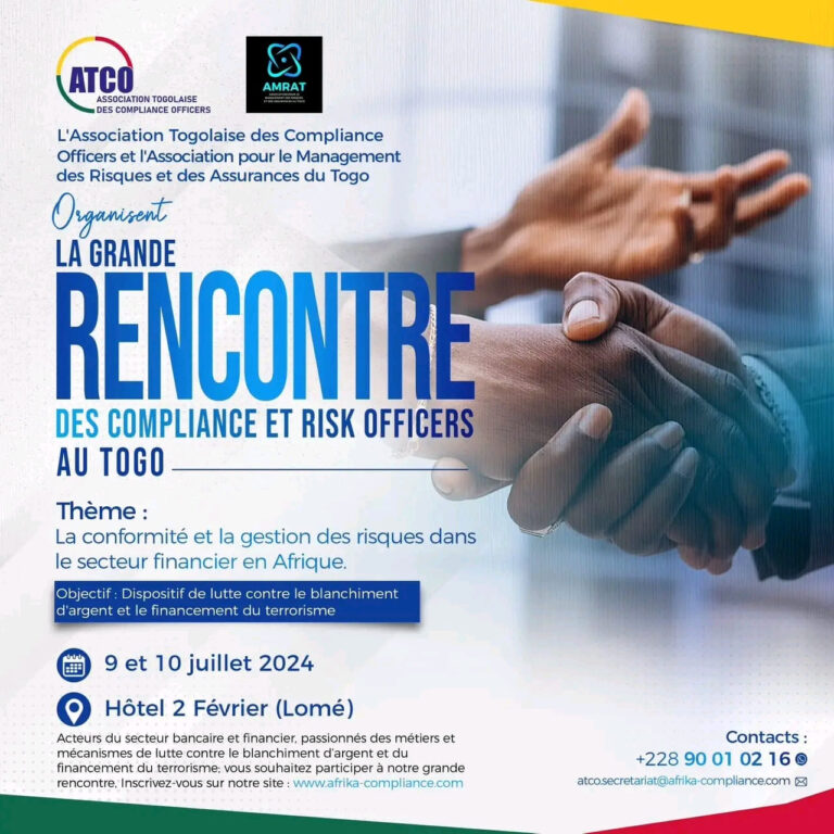 Lomé accueille du 9 et 10 juillet la grande rencontre des Compliances et Risk Officers