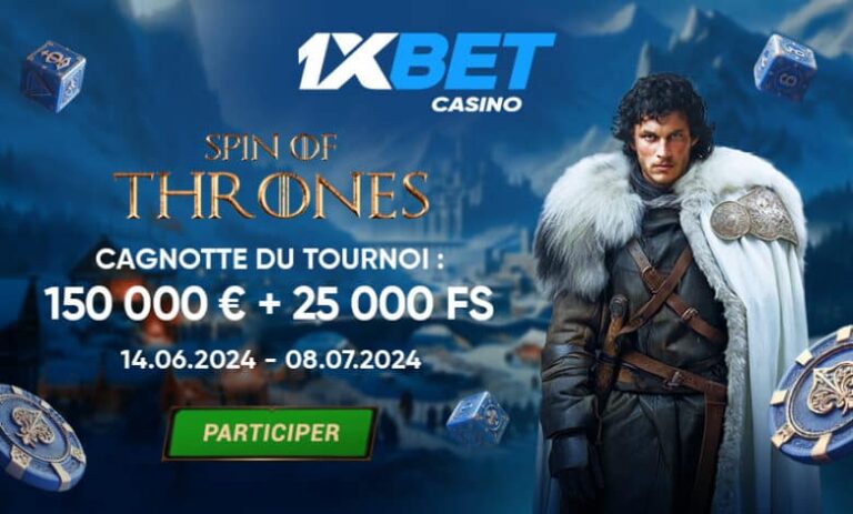 Jeu 1XBET : Devenez le maître du tournoi Spin of Thrones et empochez une part des millions