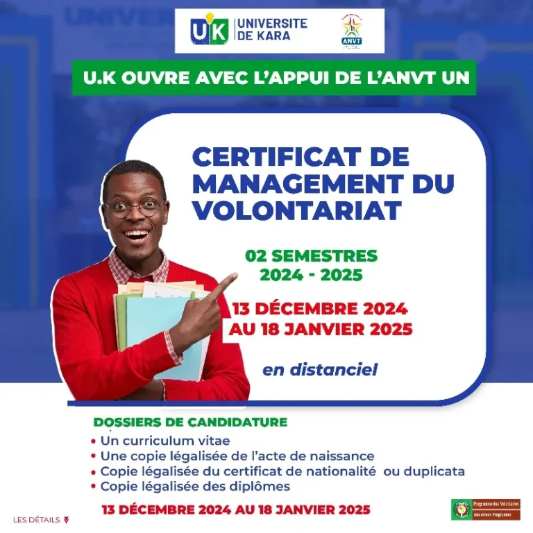 ANVT-UK: Lancement d’un Certificat en Management du Volontariat au Togo
