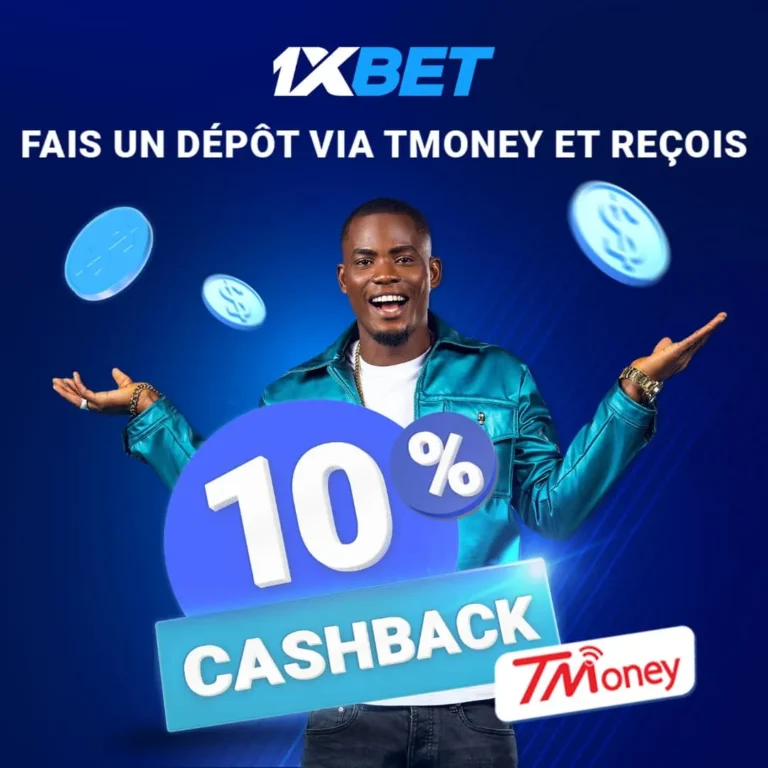 Rechargez le compte 1xBet via T-Money et profitez de 10% de cashback !