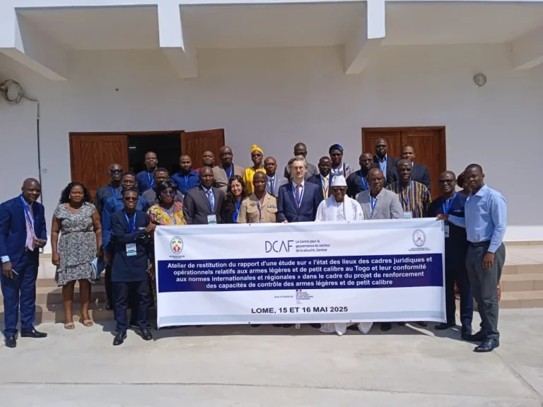 Togo : Un atelier pour valider l’étude sur le cadre juridique de la gestion des armes légères et de petit calibre