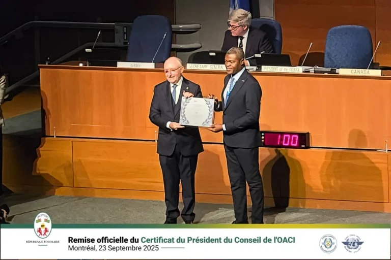 Sûreté aéronautique : l’OACI distingue l’aviation civile Togolaise