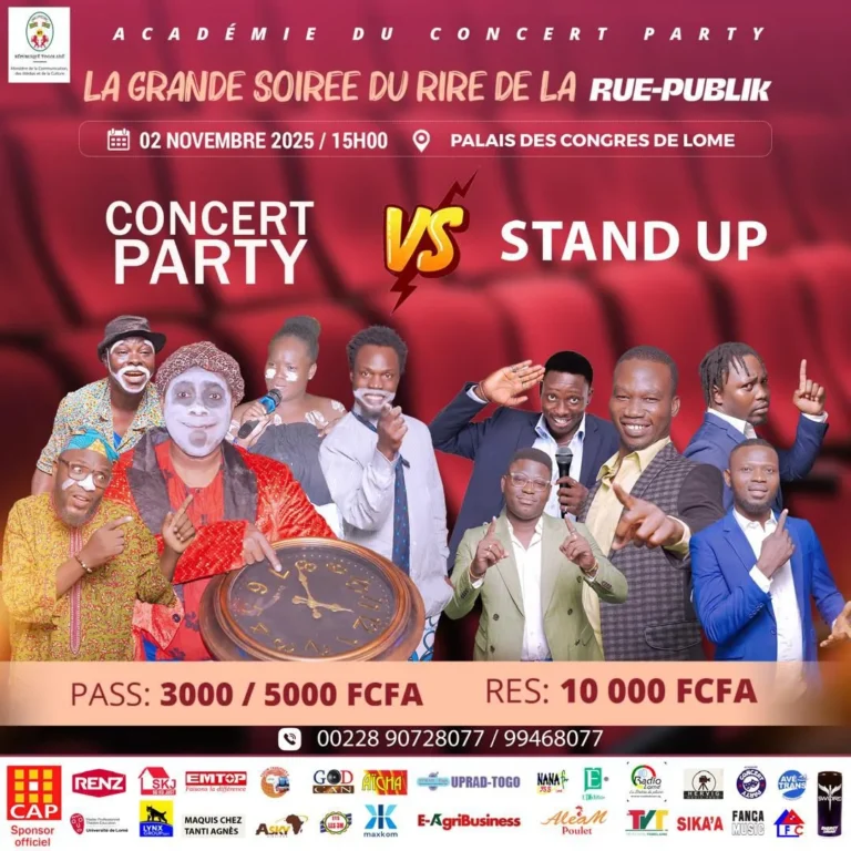 Le Concert Party et le Stand Up s’affrontent au Palais des Congrès de Lomé