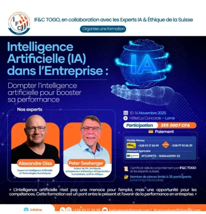 Une formation internationale sur l’IA appliquée à l’entreprise en vue à Lomé
