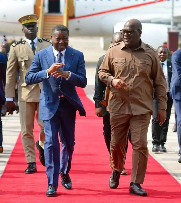Le président congolais Félix Tshisekedi en visite de travail à Lomé