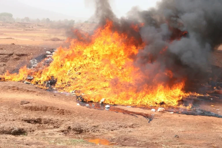 Dapaong : plus de 9 000 litres de sodabi frelaté et 322 cartons de boissons saisis détruits