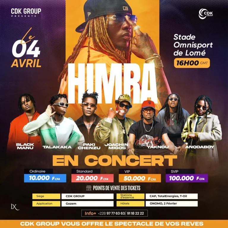 Concert de Himra à Lomé : les tickets physiques désormais disponibles