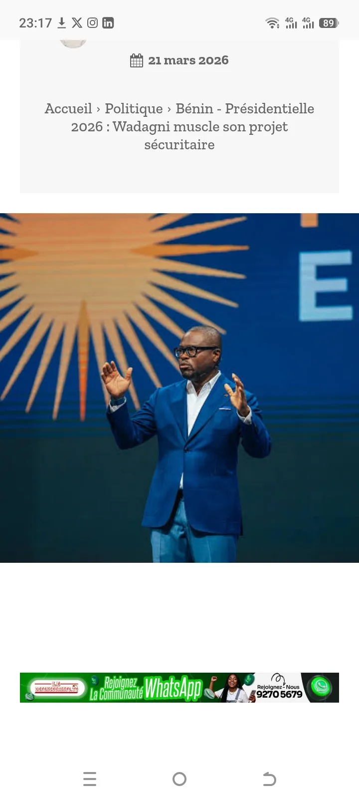 Présidentielle 2026 au Bénin : Romuald Wadagni dévoile son projet à la population