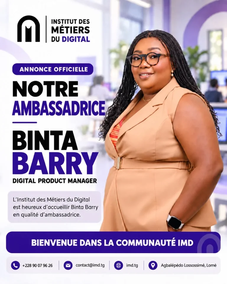 L’Institut des Métiers du Digital accueille Binta Barry comme ambassadrice